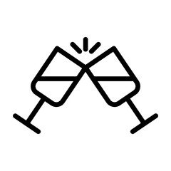 Birthday Toast Vector Line Icon Design