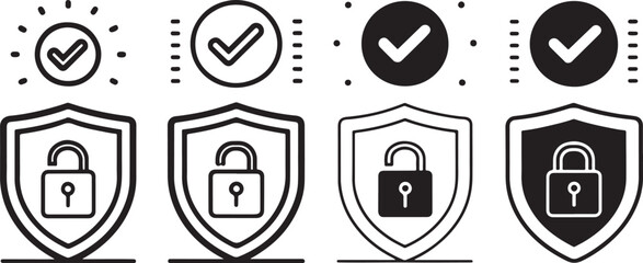 Isolated black security line and glyph solid icon Vector, black security line and glyph solid Silhouette,black security line and glyph solid icon set, black security line and glyph solid for logo