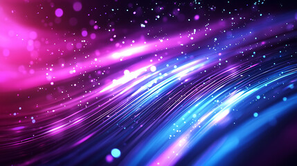 Fototapeta premium Dynamic glowing curves forming an abstract technological background high quality 