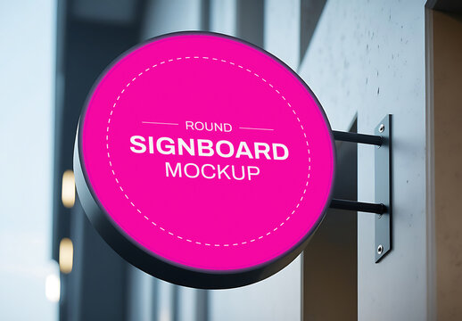 Round Advertising Signboard Mockup Generated With AI