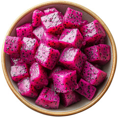 Fresh Cubes of Dragon Fruit