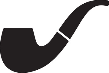 A black Irish Pipe icon on a white background, featuring a classic curved bowl with a long, slender stem. Simple and elegant, it represents Irish tradition and St. Patrick’s Day themes.
