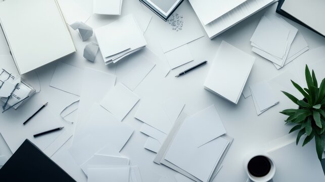 Executive departures with a leader鈥檚 desk cluttered with farewell cards. Featuring career transition and leadership change