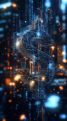 a fintech crypto with a dollar sign on the coins