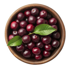 Obraz premium Fresh Plums in Wooden Bowl