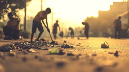 Street Cleanup Sunrise Cityscape