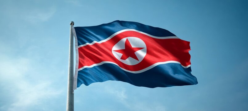 North Korea flag. Country independence day concept. Generative AI technology.
- Powered by Adobe