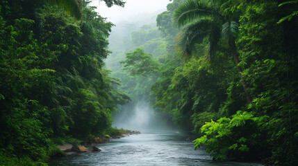 Morning vibes waterfall in the jungle