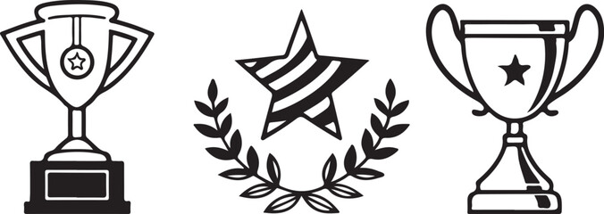 Trophy Award Winner icon logo design vector template illustration EPS 10