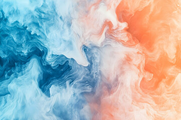 Fototapeta premium Abstract Swirl of Blue and Orange Colors, A Captivating Dance of Contrasting Hues creating a Dynamic and Visually Stunning Composition, Perfect for Modern Backgrounds