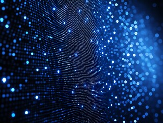 A close up view of abstract glowing dots and light