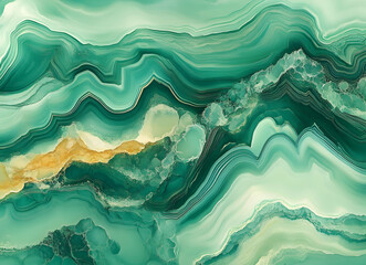 Obraz premium Abstract Turquoise Agate Texture Background with Gold Veins, Luxurious Marble Pattern, Liquid Art for Wall Decoration and Interior Design Elements