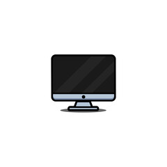 Flat Icon of a Modern Computer Monitor