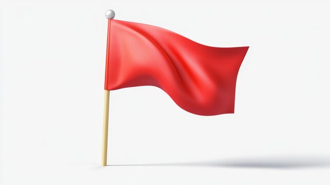 Floating 3D Red Flag with Bold Color for Golf Related Themes