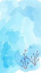 Obraz premium Abstract Watercolor Painting With Delicate Washes Of Cerulean, Turquoise, And Cobalt, Depicting A Serene Underwater Scene With Subtle Hints Of Coral And Seaweed, Using Soft, Flowing .