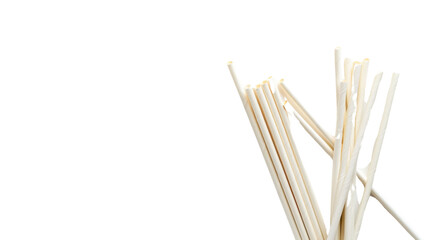 Wooden sticks showing splintering and damage on transparent background