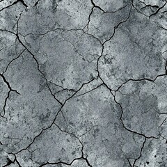Obraz premium Seamless pattern, pattern, minimalistic texture of cracked light gray stone, cracks on gray concrete with gold flecks, cracked stone background with gold details