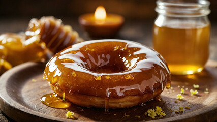 Honey Donuts and honey. Best morning breakfast treat