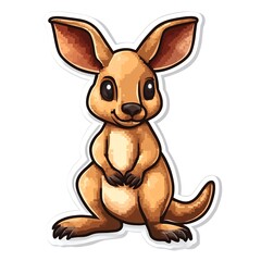 Adorable pixel art kangaroo sticker; cheerful, friendly pose!