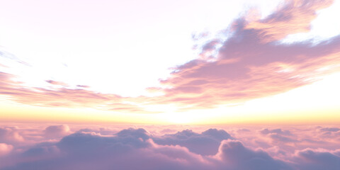 Fototapeta premium A Heavenly View of Floating Clouds in a Peaceful Atmosphere