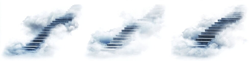Heavenly stairs through clouds