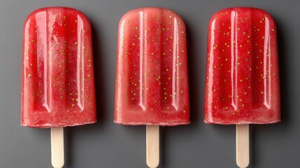 strawberry popsicle isolated on transparent background