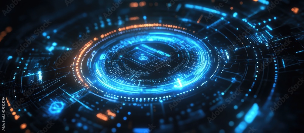 Aufkleber Circular Interface Displaying Data