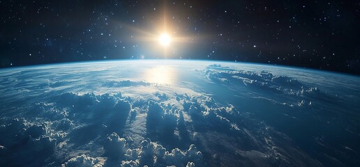 Magnificent View of Planet Earth from Space during Sunrise, a Celestial Spectacle