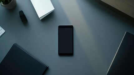 Executive departures with a phone resting on a desk. Featuring career shift and leadership change