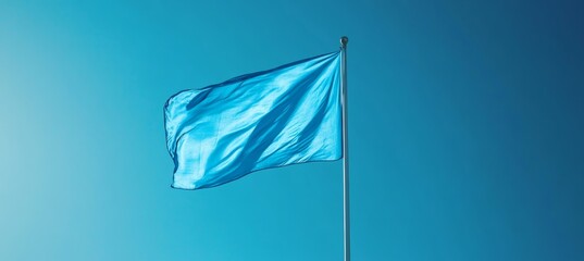 Blue flag. Generative AI technology.	
