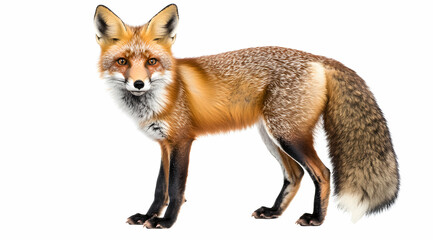 Fototapeta premium Captivating red fox portrait showcasing intricate details and vibrant fur textures, ideal for wildlife enthusiasts and design projects exploring nature's beauty, digitally enhanced rendering