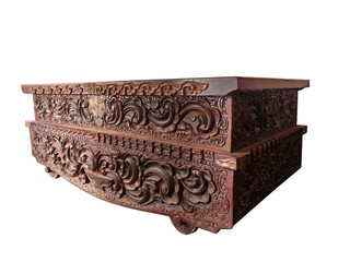 Antique Colonial Carved Wooden Table – Vintage Handcrafted Furniture with Intricate Detailing
