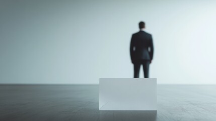 Obraz premium Executive departures with a resignation letter on a polished desk. Featuring leadership change and career transition