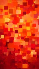 Fototapeta premium Abstract artwork displays a mosaic of warm colored squares