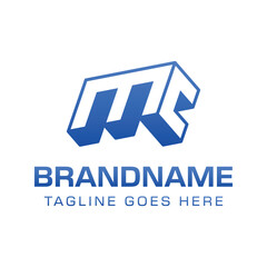 Letters MC 3D Monogram Logo, symbolizes strength, dynamism, and technology