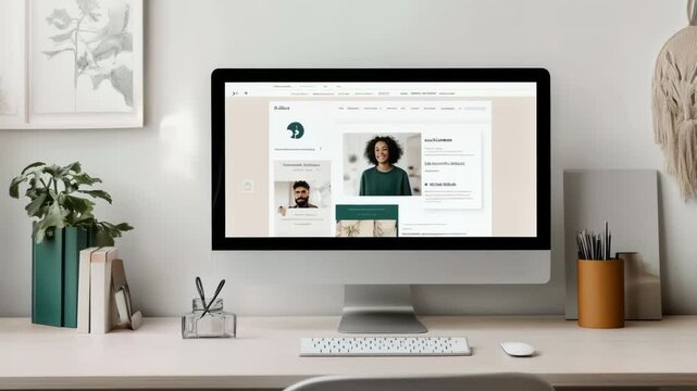 Online Learning Platform Interface on iMac Desktop