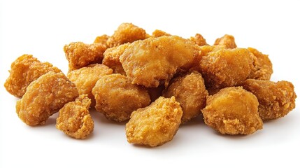 Golden-brown, crispy fried chicken nuggets piled high. Perfect for menus, websites, or food blogs needing appetizing images.