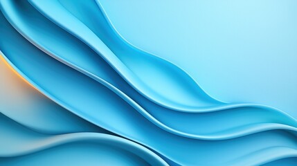 Obraz premium A smooth, flowing abstract design in shades of blue, featuring layered waves that create a sense of tranquility and depth.