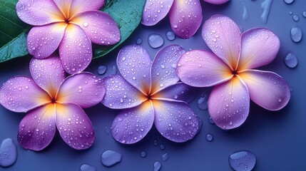white plumeria with leaf isolated,studio background