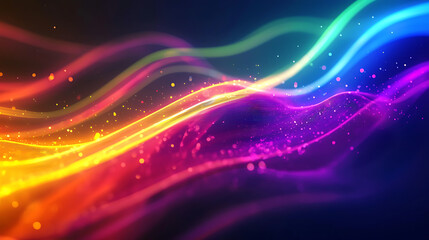 Obraz premium Rainbow gradient light waves forming a dynamic flowing motion high quality 