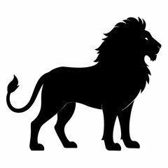 the king lion silhouette on white background