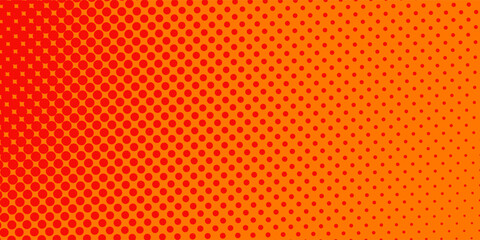 Dots halftone orange color pattern gradient texture with technology digital background. Dots pop art modern