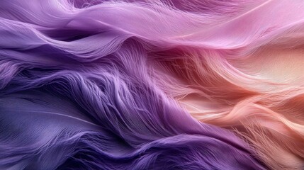 Fototapeta premium Abstract Purple and Peach Ombre Texture Soft, Flowing Fabric Background