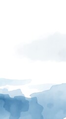 A Watercolor Rendering Of An Abstract Seascape, Using Soft Blues, Grays, And Whites, To Create A Serene And Contemplative Mood, The Style Is Loose And Fluid, With Visible Watercolors.