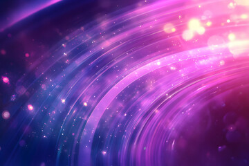 Obraz premium Dynamic abstract background featuring swirling gradients of violet and pink hues with delicate glittering particle effects and smooth, curved lines