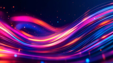 Obraz premium Dynamic Light Streaks, Abstract Neon Flow for Futuristic Backgrounds and Modern Designs, Perfect for Technology and Innovation Concepts