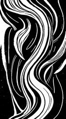 Fototapeta premium A Monochromatic Abstract Composition Featuring Swirling, Interwoven Lines Creating A Sense Of Depth And Movement, Rendered In A High-Contrast Black And White Palette, Reminiscent Of .