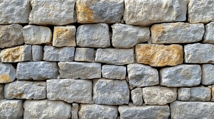 Rustic Stone Wall Texture Grey and Beige Dry Stack Masonry Background