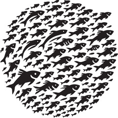 Obraz premium fish set silhouette vector, fish silhouettes vector illustration, fish vector illustration isolated on white and black background