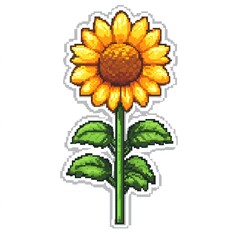 Fototapeta premium Vibrant Pixel Art Sunflower: A cheerful, sunny bloom in 8-bit glory!